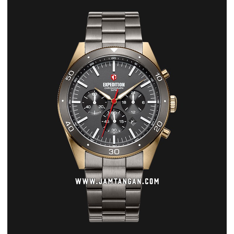 Expedition E 6791 MC BZGGR Chronograph Men Grey Dial Grey Stainless Steel Strap