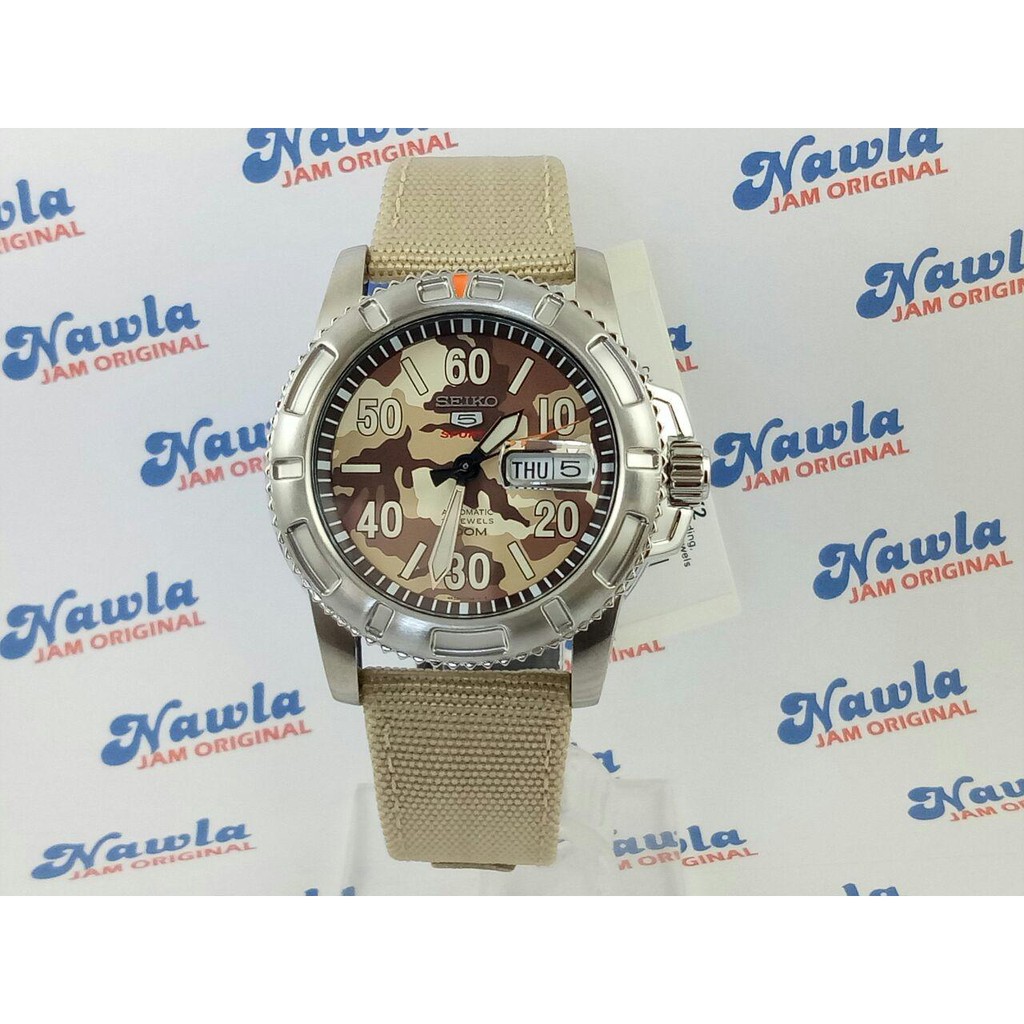 Seiko 5 Sports Mens SRP221K2 Army Style | Jam Tangan Pria SRP221