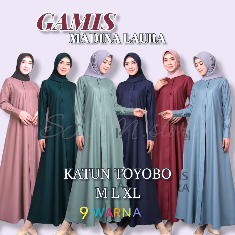 SALE !!! GAMIS MADINA LAURA (polos) ,GAMIS BAHAN TOYOBO PREMIUM/GAMIS TOYOBO POLOS/GAMIS MODEL TERBA