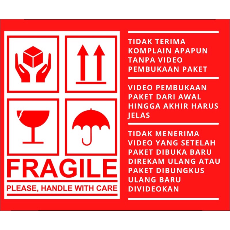 

STICKER FRAGILE MURAH CETAK GLOSSY UKURAN 5x4,5CM STICKER MURAH DAN TEBAL