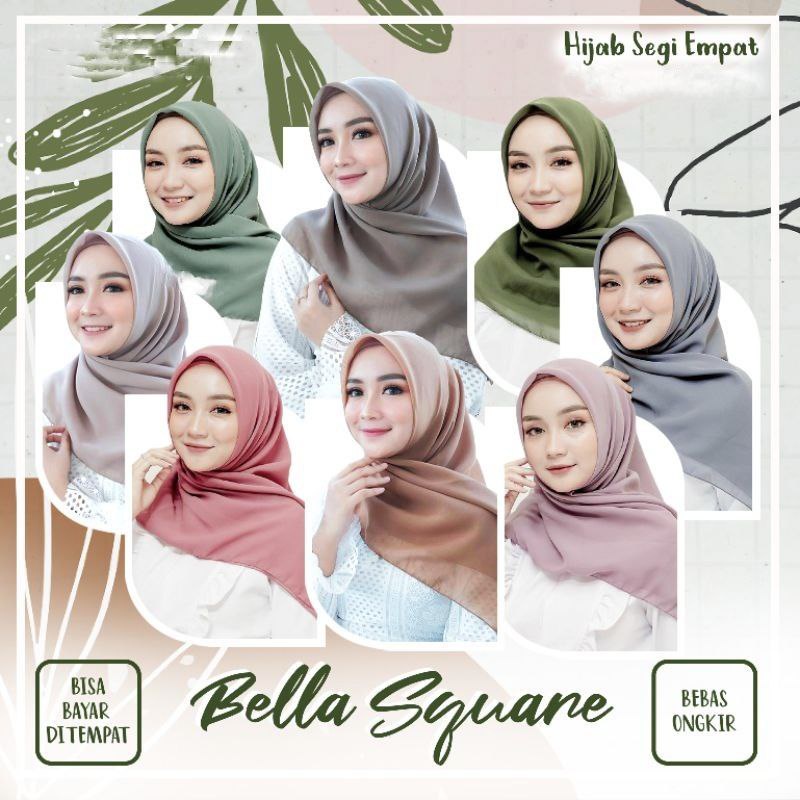 Bella Square - Hijab Segi Empat Jilbab Muslimah Bela Squer Kerudung Berkualitas - Kerudung Terbaru - Warna Lengkap