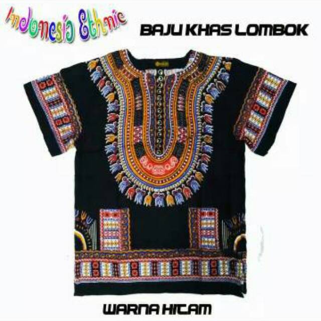  BAJU  ETNIK LOMBOK BAJU  DASHIKI HIPPIES BOHO WARNA  HITAM 