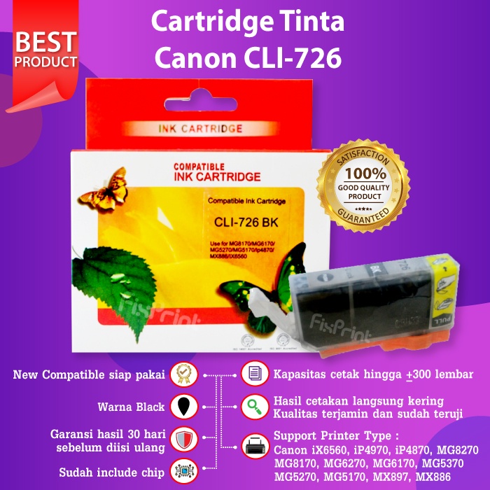 Cartridge Tinta PGI 725 CLI 726 Canon MX886 MX897 MG5170 iP4870 iX6560