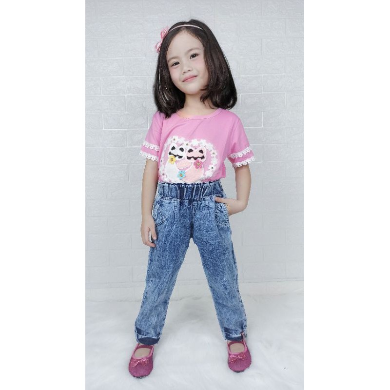 Celana Jeans Panjang Anak Perempuan Laki Laki Soft Jeans 1-6 Tahun Shanewash