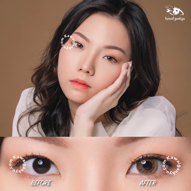 Kawai Gankyu softlens Princess anuna brown (1botol)