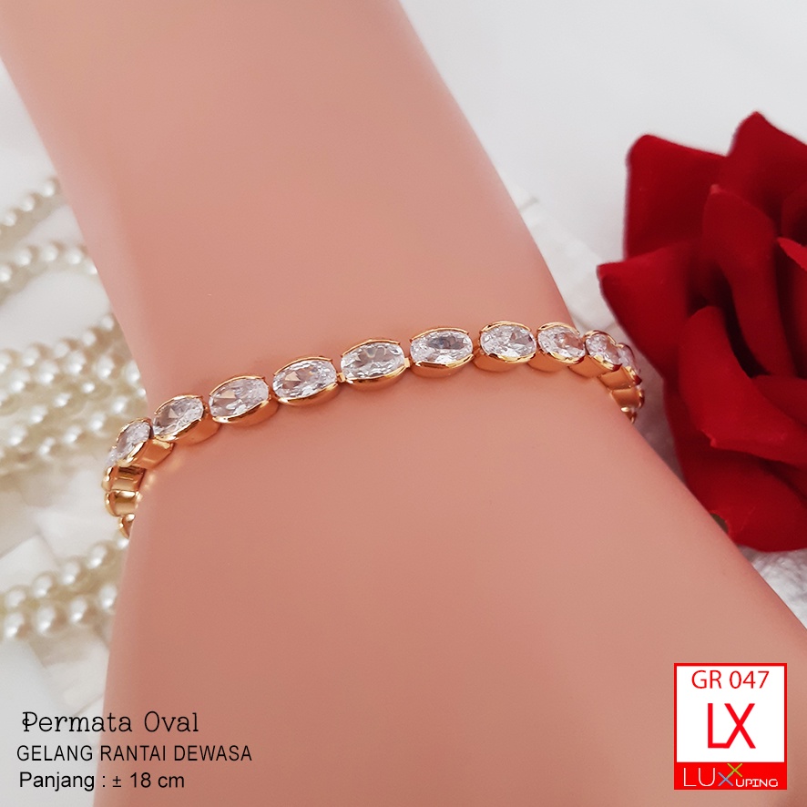 GR 047 Gelang Jurai Wanita Perhiasan Set Lapis Emas Murah Gelang Rantai Medan Gelang Sisik Naga Luxx Xuping Surabaya