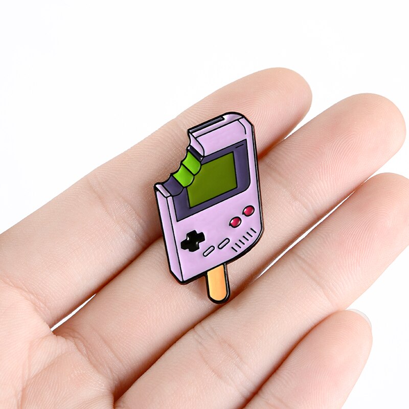 Bros Pin Enamel Desain Console Game Es Krim Untuk Kerah Kemeja / Tas Anak