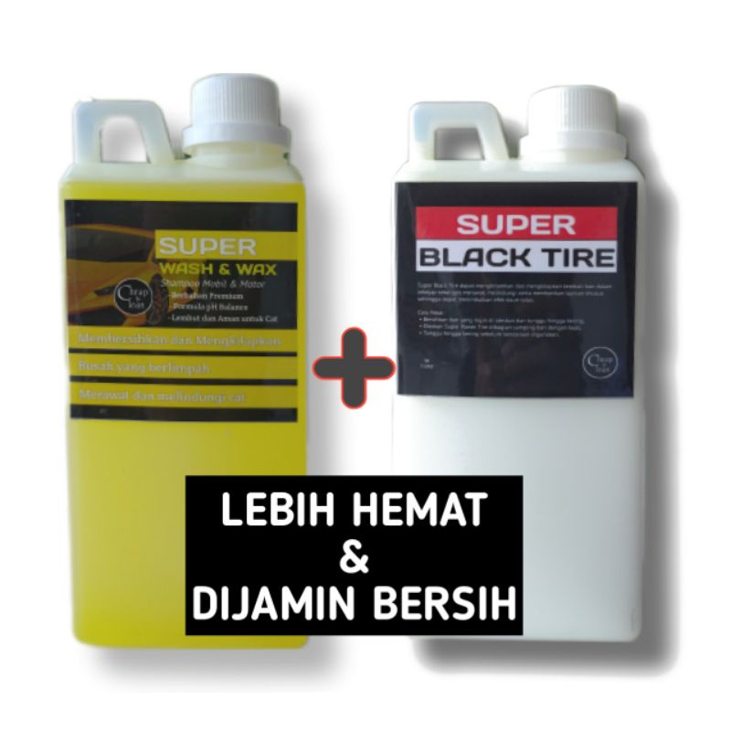 Shampoo dan Semir Ban Mobil Motor 1 Liter