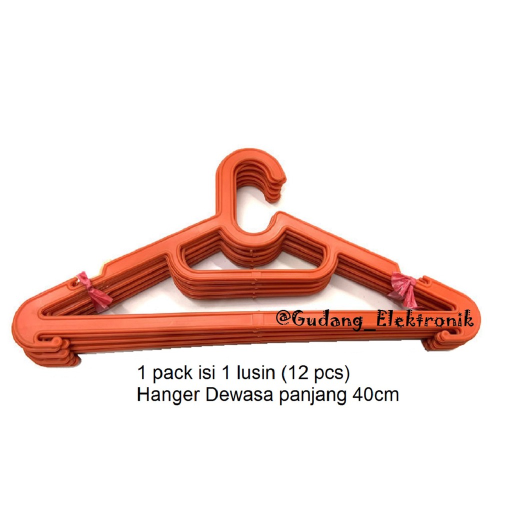 Gantungan Baju Hanger Plastik 1 lusin 12 pcs Warna Gantungan Baju Hanger Plastik 1 lusin 12 pcs Warna