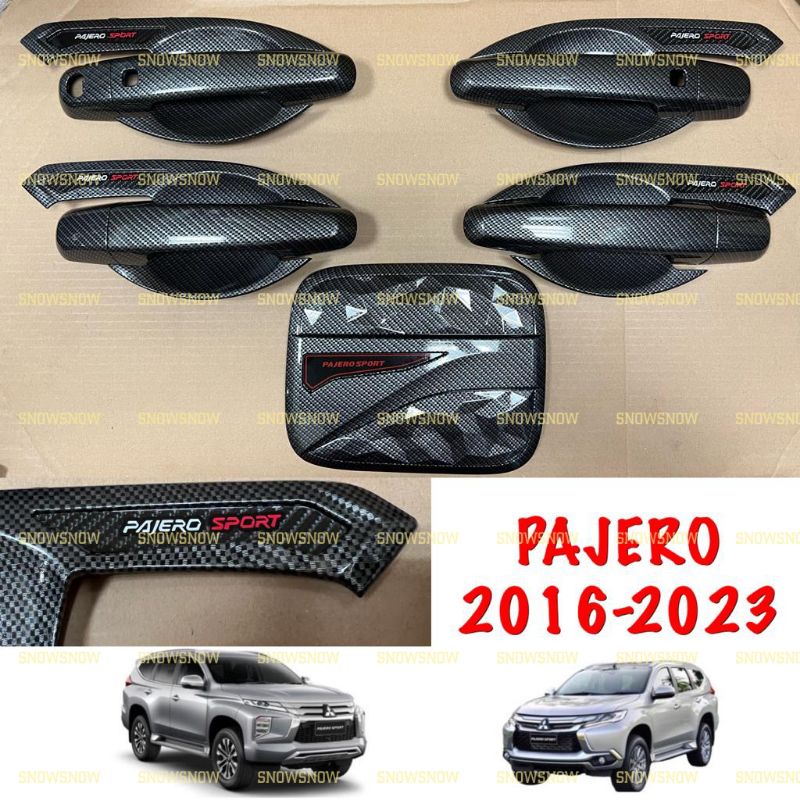 Paket Garnish Depan Belakang Outer Handle Tank Cover Pajero 2016 2018 2019 Carbon