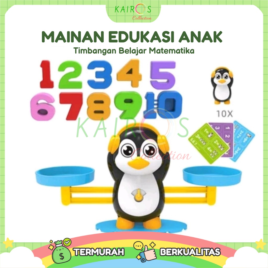 Mainan Edukasi Anak Timbangan Belajar Matematika - Penguin