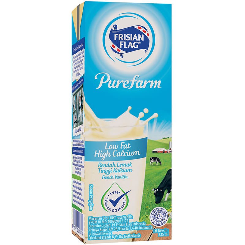 Frisian Flag UHT LOW FAT HIGH CALCIUM PLAIN 225ml