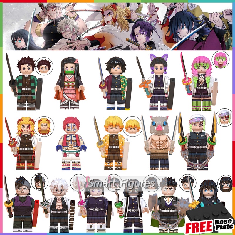 Mainan Action Figure Kamado Tanjiro Shinazugawa Genya Akaza Seri Demon Slayer WM6116 WM6137