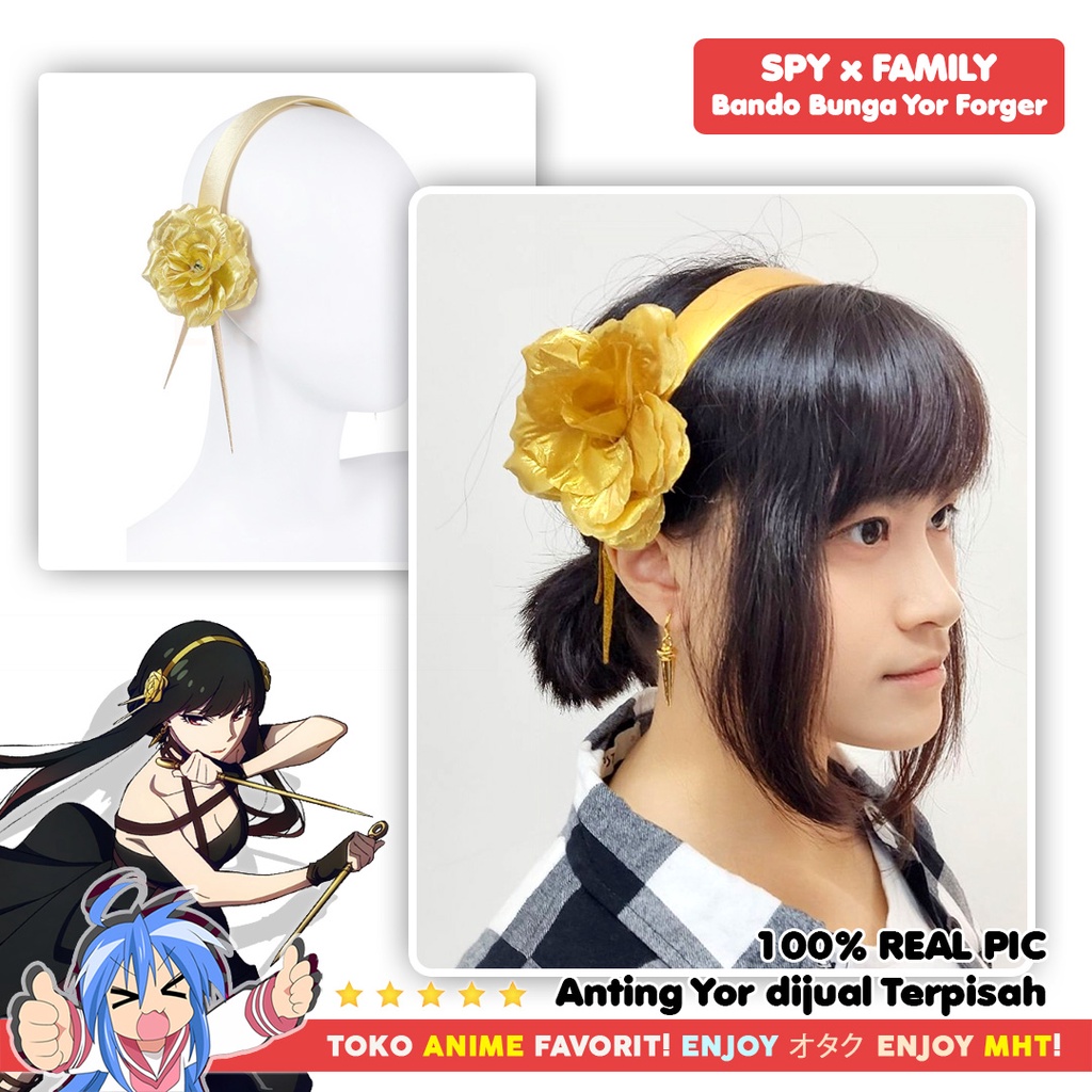 Bando Spy X Family Yor Forger Cosplay Anime Kostum Gold Rose