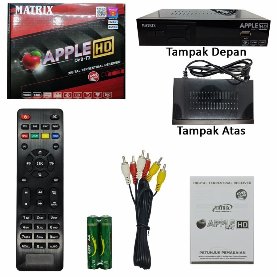 SET TOP BOX MATRIX DVB-T2 APPLE HD PENANGKAP TV DIGITAL RECEIVER TV