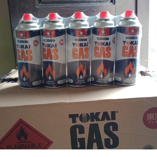 Tokai Tabung Gas Portable Kondisi Baru Bukan Isi Ulang atau Bukan Refill Original 100% New isi 235 Gram untuk Kompor Portabel Kaleng Gas Stove Camping Kemah Sejenis Hicook Hi Cook Butane Culinaria Winn Bright Gas Super Cook Regulator Gas Murah Irit Hemat