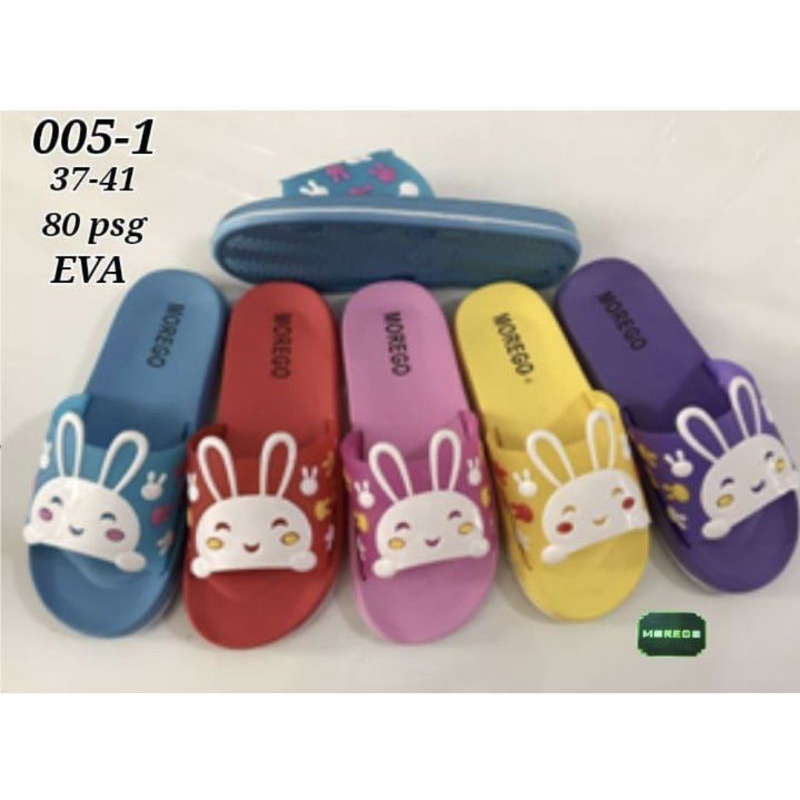 SANDAL KAMAR RUMAH SELOP KELINCI BUNNY CEWEK FULL KARET ANTI SLIP TERMURAH MOREGO 005-1