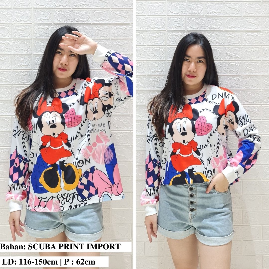 3473 kaos sweater minnie yuhu import