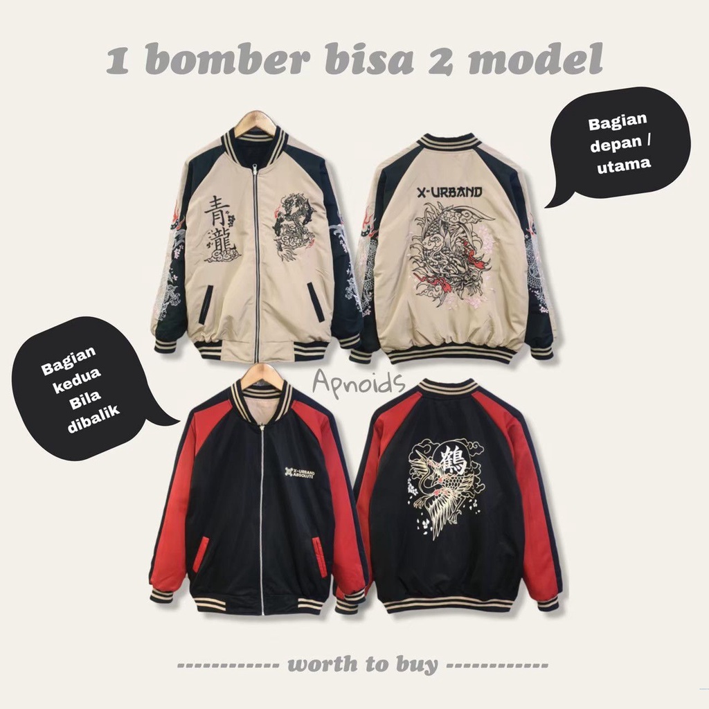 Jaket  Sukajan/Promo Jaket Bomber Pria Wanita  Bordir Original/Jaket Bomber Pria Wanita Jumbo L XL XXL Sale!!!