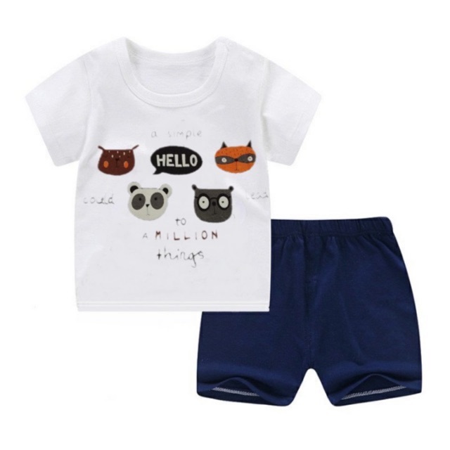 SETELAN KATUN ANAK SIMPLE HELLO TERBARU KATUN HALUS UNISEX