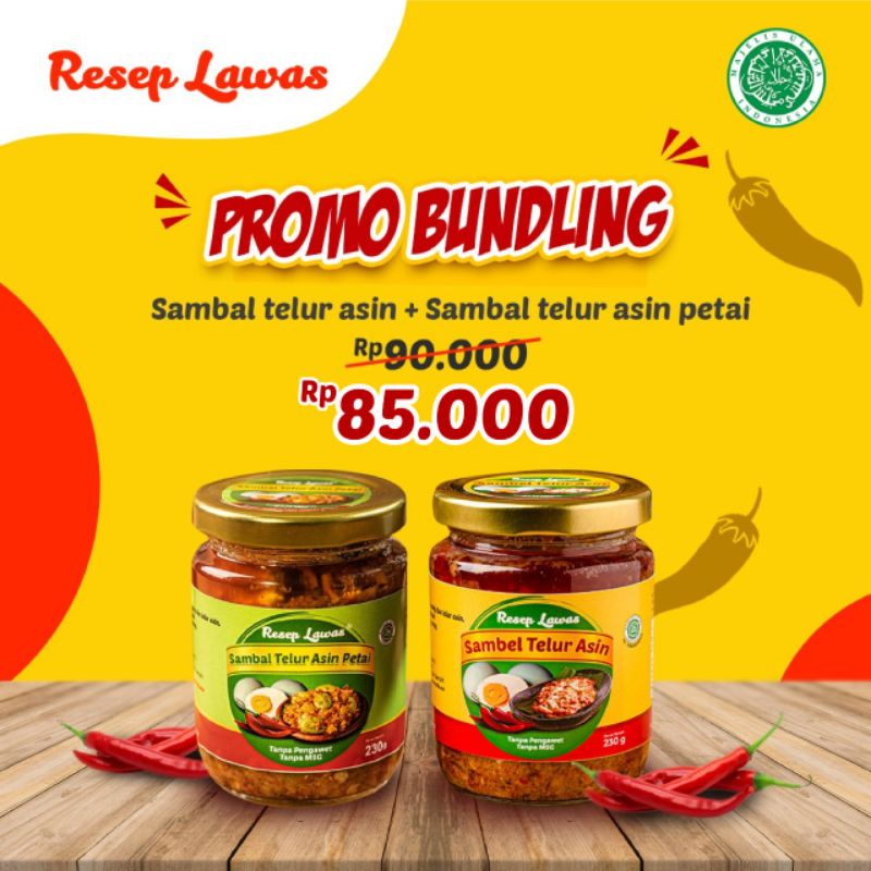 

PROMO BUNDLING BEST SELLER (Sambal Telur Asin & Sambal Telur Asin Petai)