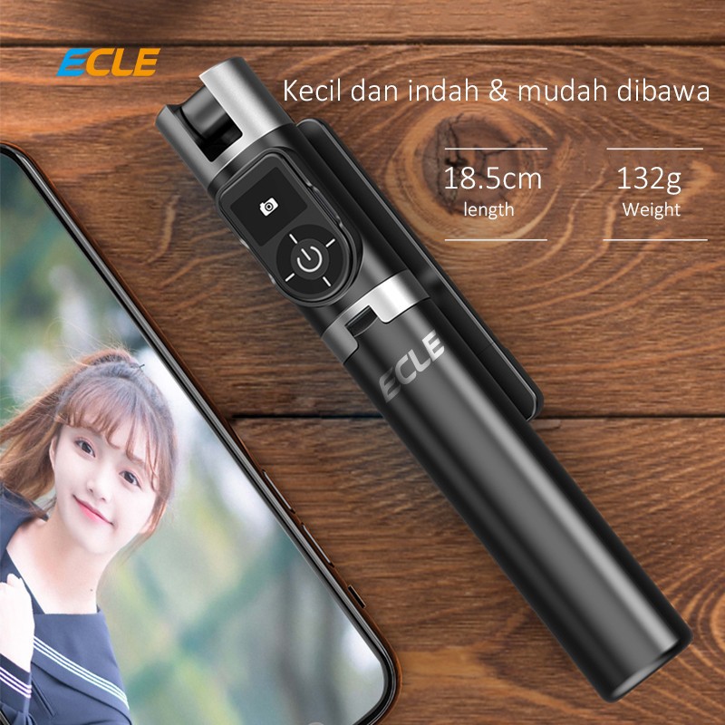 ECLE Selfie Stick / Tongsis / Tripod Handphone Bluetooth Fill Light ECLE BSE0801 / tipod bluetooth murah