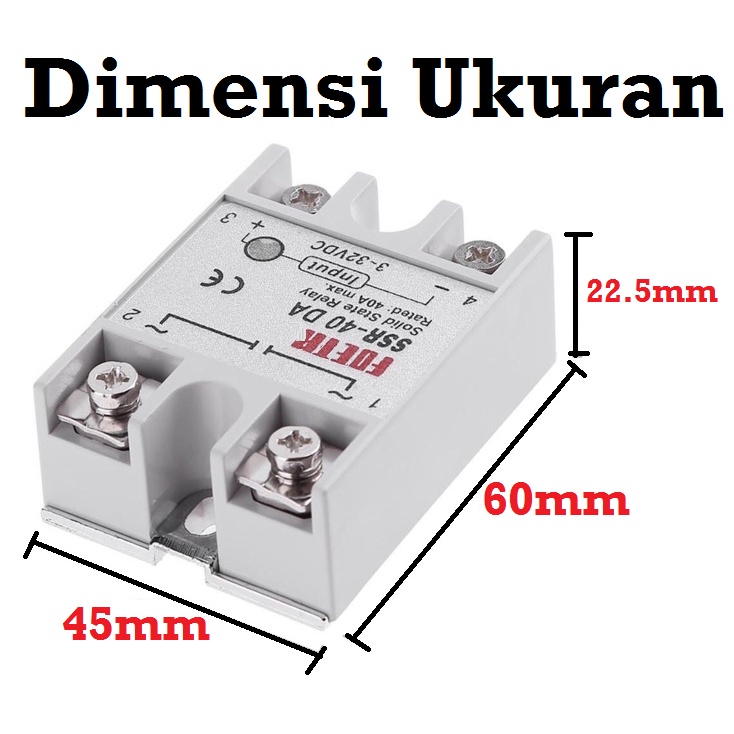 [HAEBOT] Relay Saklar SSR 40DA 40A 3-32VDC 24-380VAC 3-32V DC 24-380V AC Elektromagnetik Switch Coil CNC