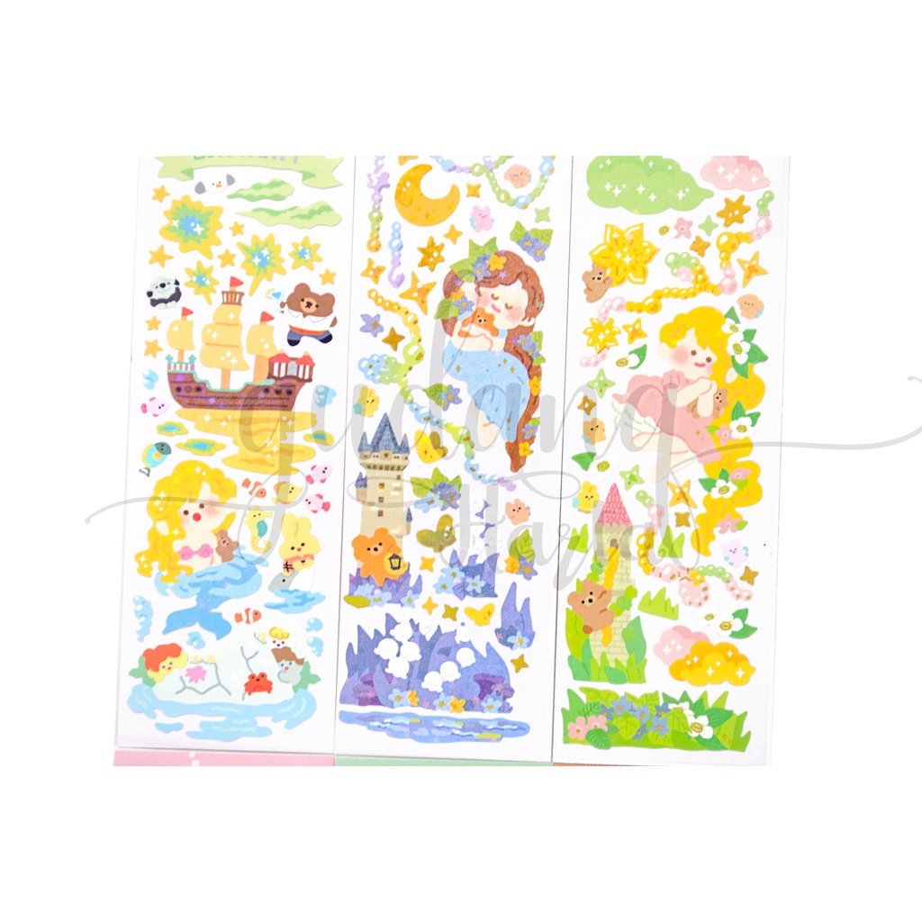 Stiker Cute Fairytale Sticker Motif Kartun Anak Lucu Mermaid DIY Scrapbook GH 303905