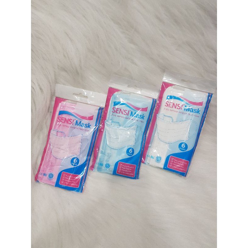 Sensi Mask earloop 3Ply 1Sachet isi 6 Masks