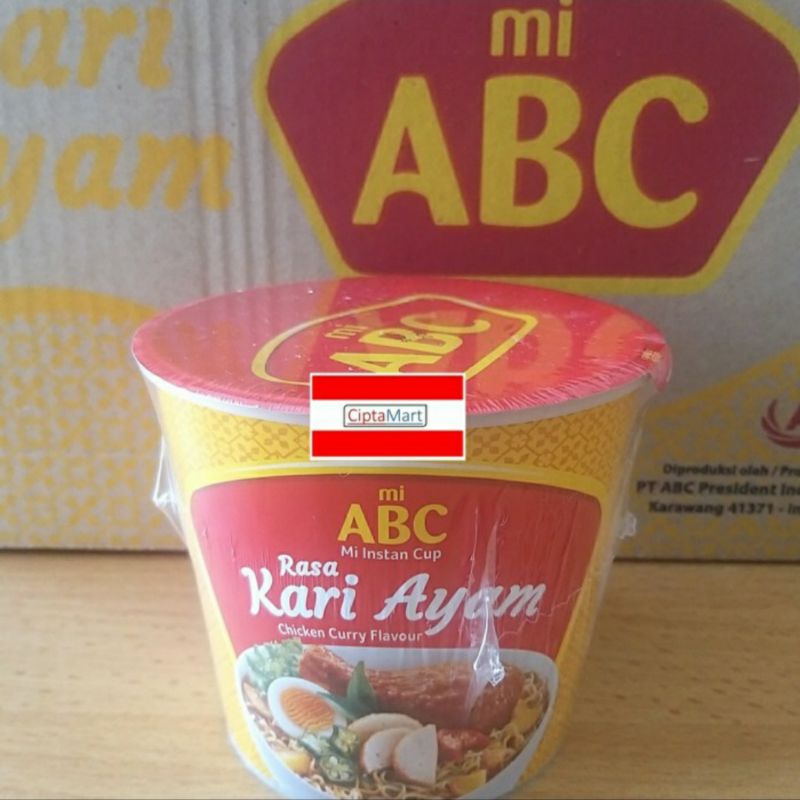 Mie Instant Cup ABC Kari Ayam 12 x 60gr ( 1 dus )