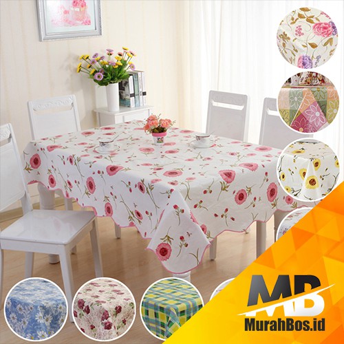 (PREMIUM 2 LAPIS) Taplak Meja Shabby Chic KOTAK PERSEGI Anti Air Motif Timbul Kualitas Bagus