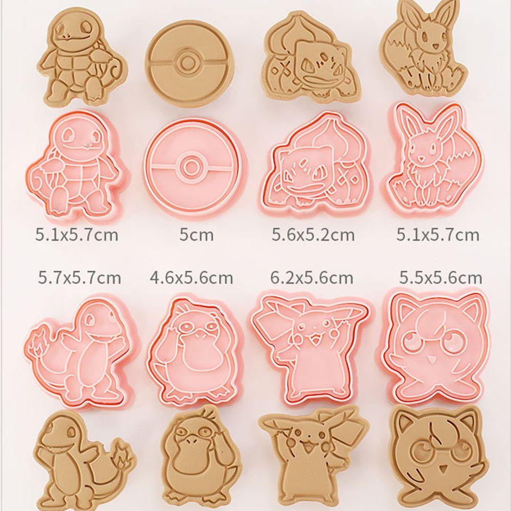 Solighter 8Pcs Cetakan Kue Kering Pikachu Plastik Dekorasi Anime