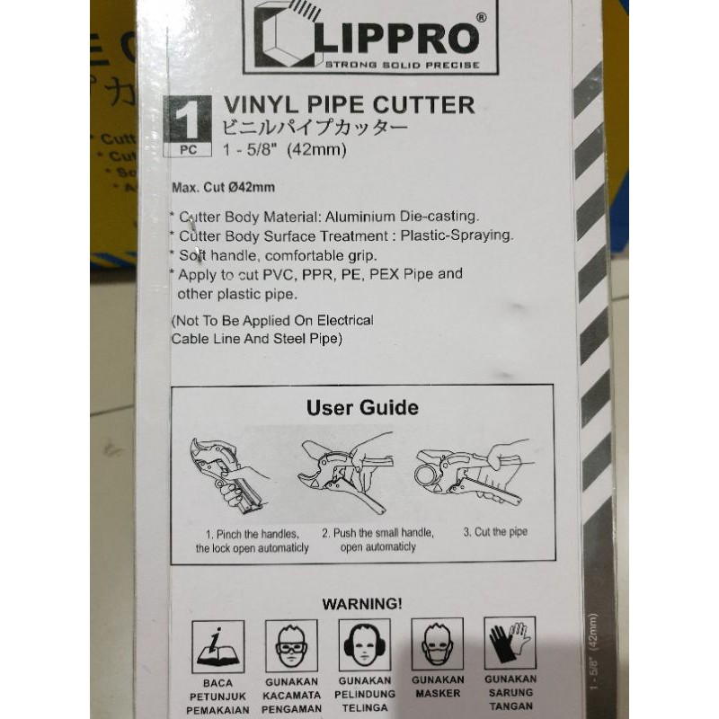 GUNTING PIPA PVC VINYL PIPE CUTTER LIPPRO