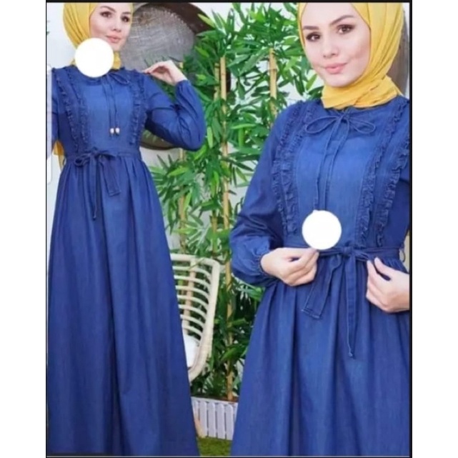 GAMIS JEANS KRIWIL/GAMIS JEANS TERBARU 2021/GAMIS JEANS PREMIUM/GAMIS JEANS WANITA/GAMIS JUMBO