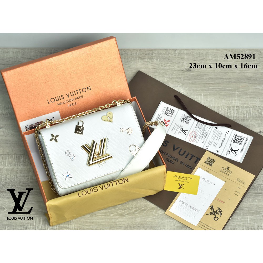 Tas LV Twist MM Epi Leather Love Lock PUTIH RESTOK