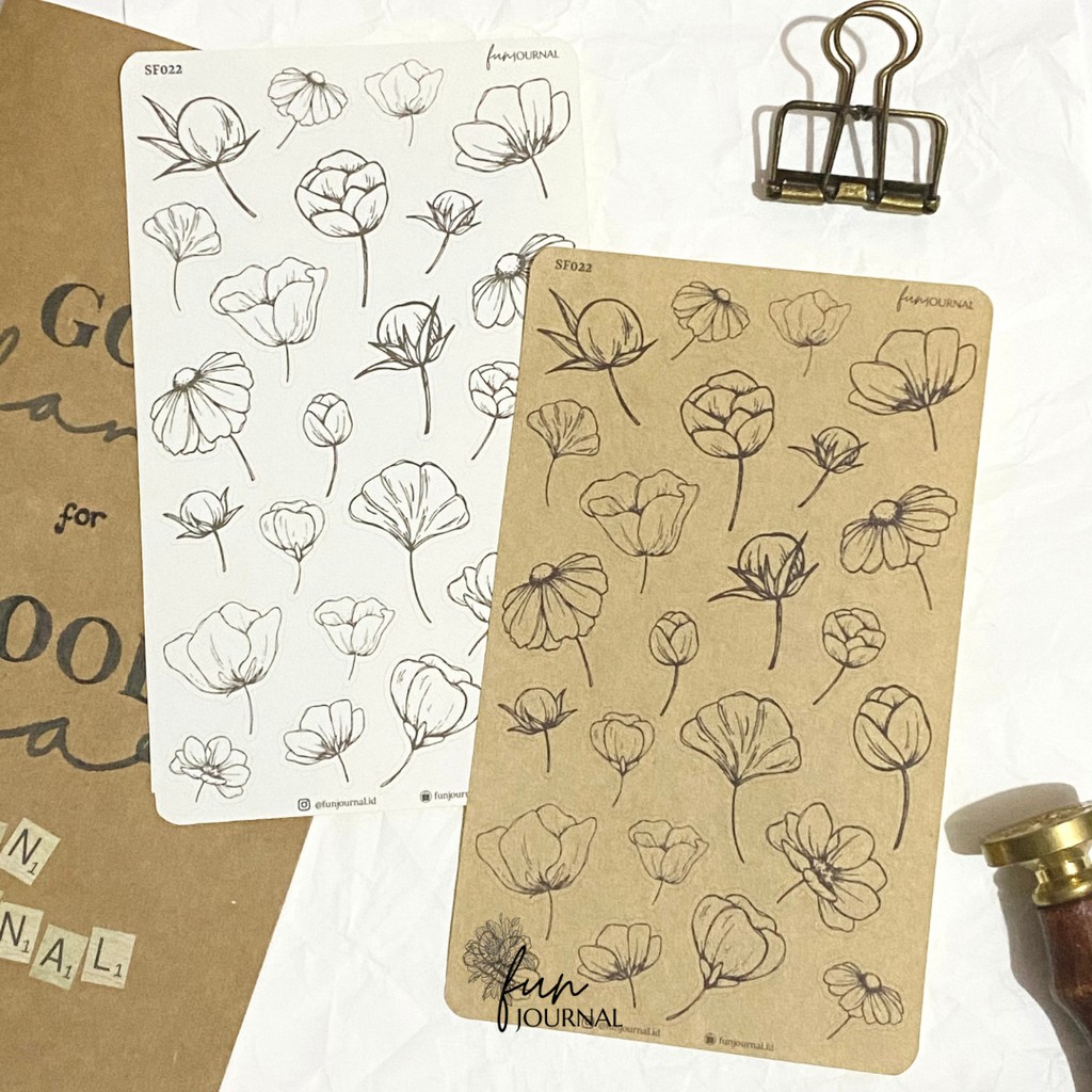 

FLOWER BUD STICKER STIKER SHEET UNTUK JOURNAL JURNAL PLANNING PLANNER SCRAPBOOK DIY BUJO