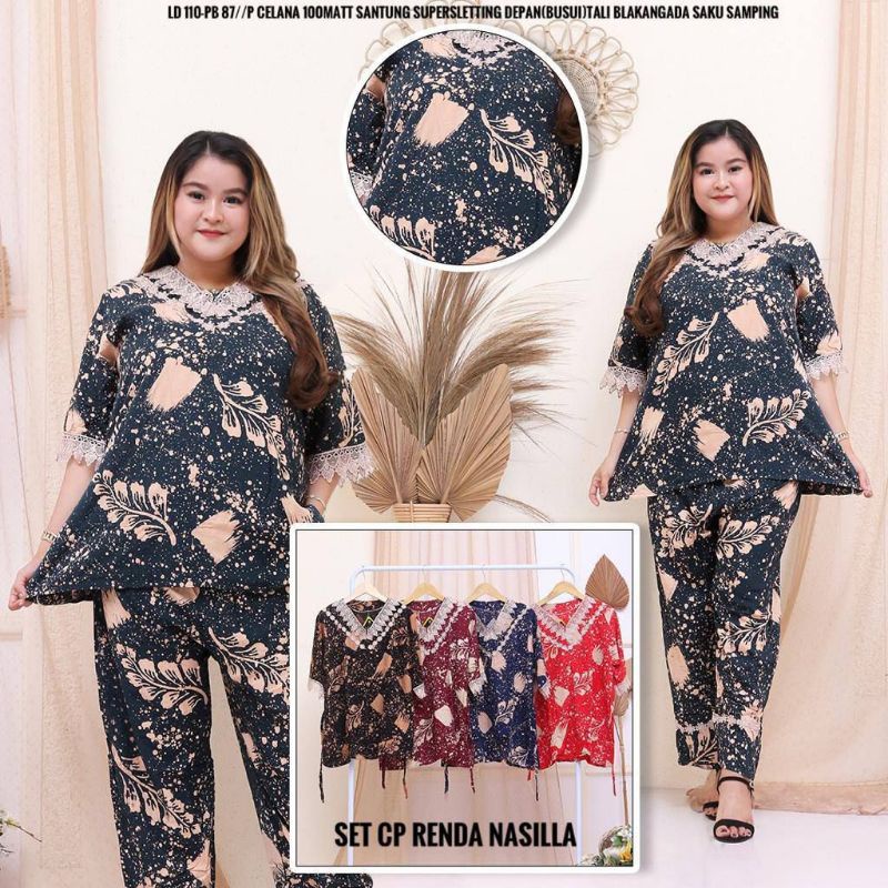 setelan Daster Cp renda Nasilla (dpt 3pcs ya)
