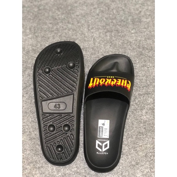 SANDAL SLIDE CHECKOUT WAVE PRIA WANITA