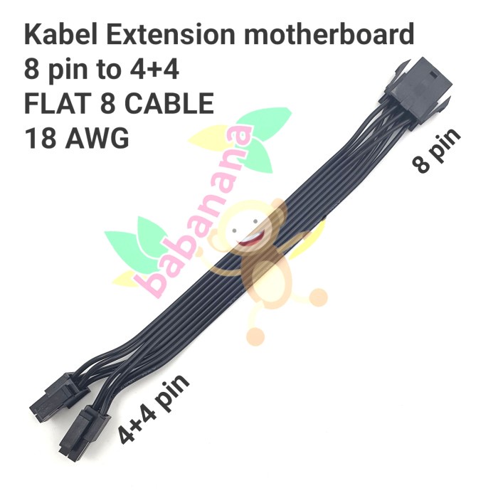 Kabel extension 8 pin to 4+4 motherboard mobo cable perpanjangan cpu