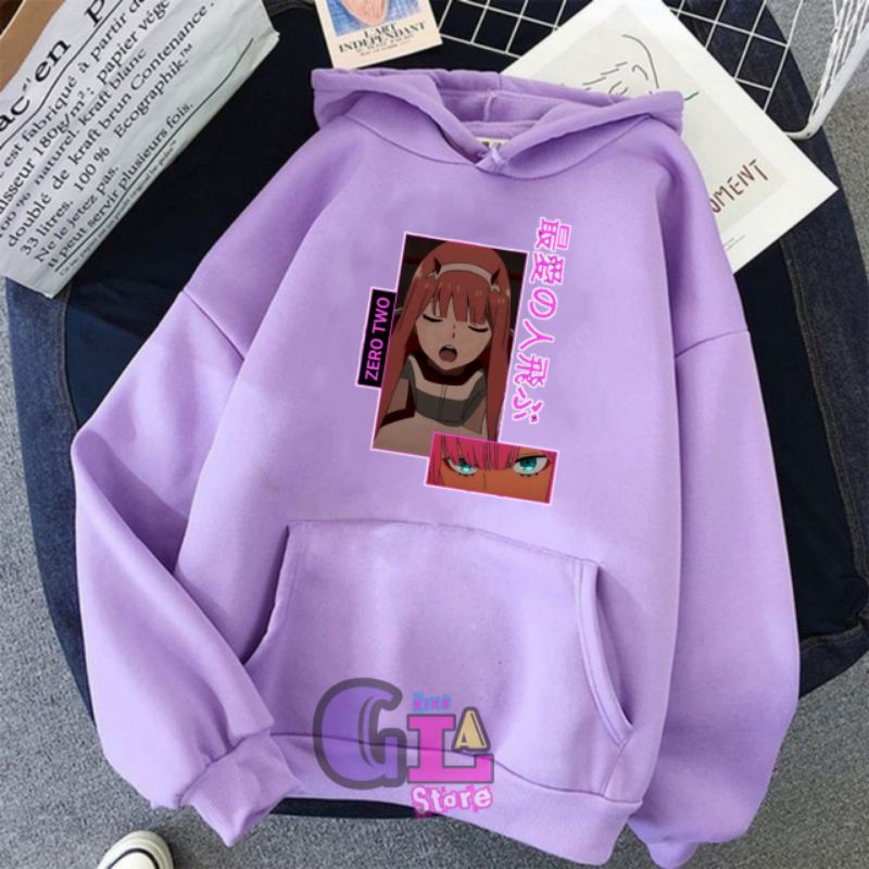 hoodie anak perempuan terbaru/jaket hoodie anime zero two/hoodie anime
