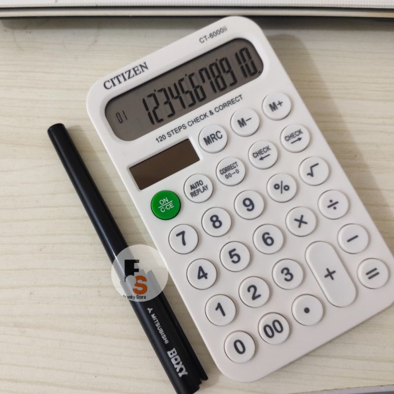 

Pus Kalkulator Dagang Chek Ulang Citizen ct 6000ii Warna Putih