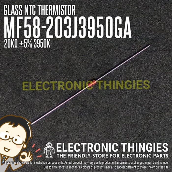 MF58203J GLASS NTC THERMISTOR 20K OHM 5% 3950K