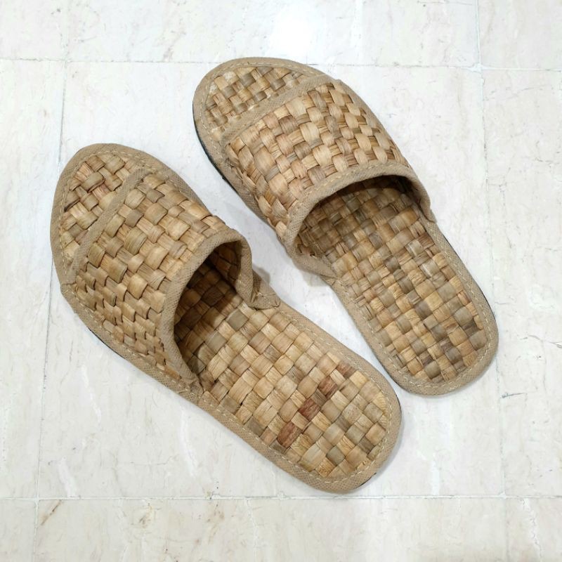 OK Sandal Eceng Gondok [K015] - Sandal Hotel Anyam, Sendal Rumah, Sendal Hotel, Sendal Anyaman Ds3