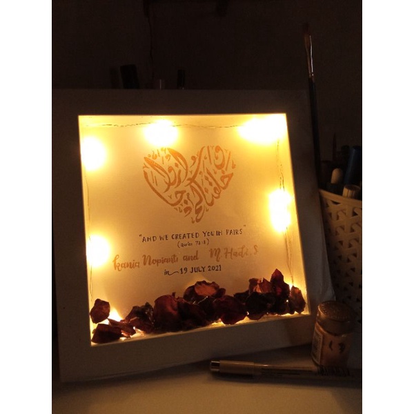 couple frame  LED/kado unik/kado pacar/kadowedding