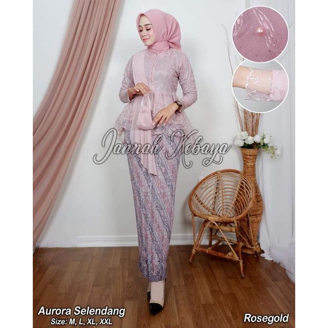 Realpict setelan kebaya auora selendang//kebaya wisuda//kebaya tunangan