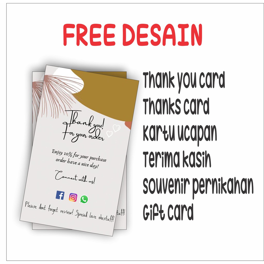 

Souvenir thanks card | Thank you card | kartu ucapan terima kasih | souvenir pernikahan | gift card