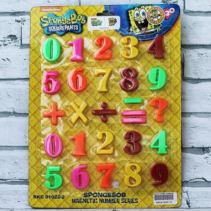 MAINAN ANAK MURAH MAGNETIC NUMBER SPONGEBOB MIKA