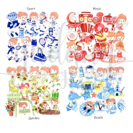 

Stiker Girls Time Sticker Motif Cewek Lucu DIY GH 303620