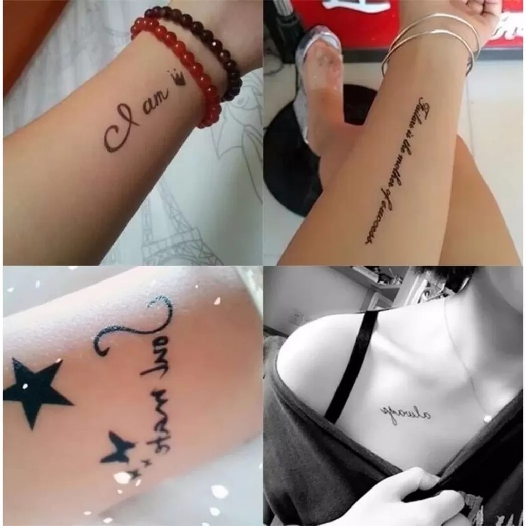 [PART 6] Tatoo tato temporary waterproof lengan tangan leher bunga warna bulu love burung 6x10cm