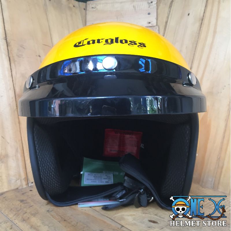 Helm Clasic bogo Cargloss Kuning Glossy